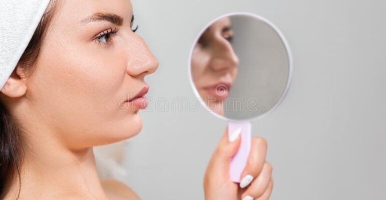 comparison-results-plastic-surgery-young-woman-holds-mirror-reflection-humpback-nose-concept-223583985.jpg